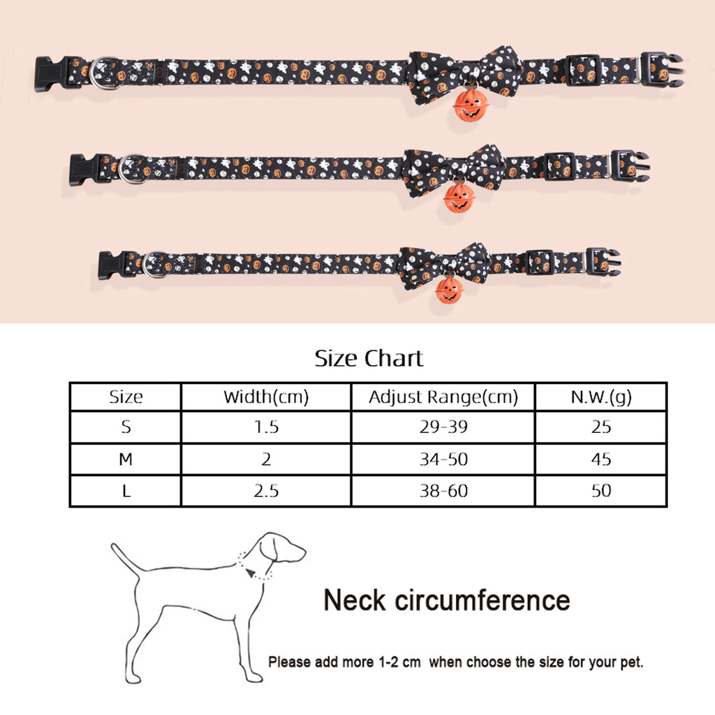 Halloween, Collar para Mascotas / Pumpkin Bells with Smiley Faces.