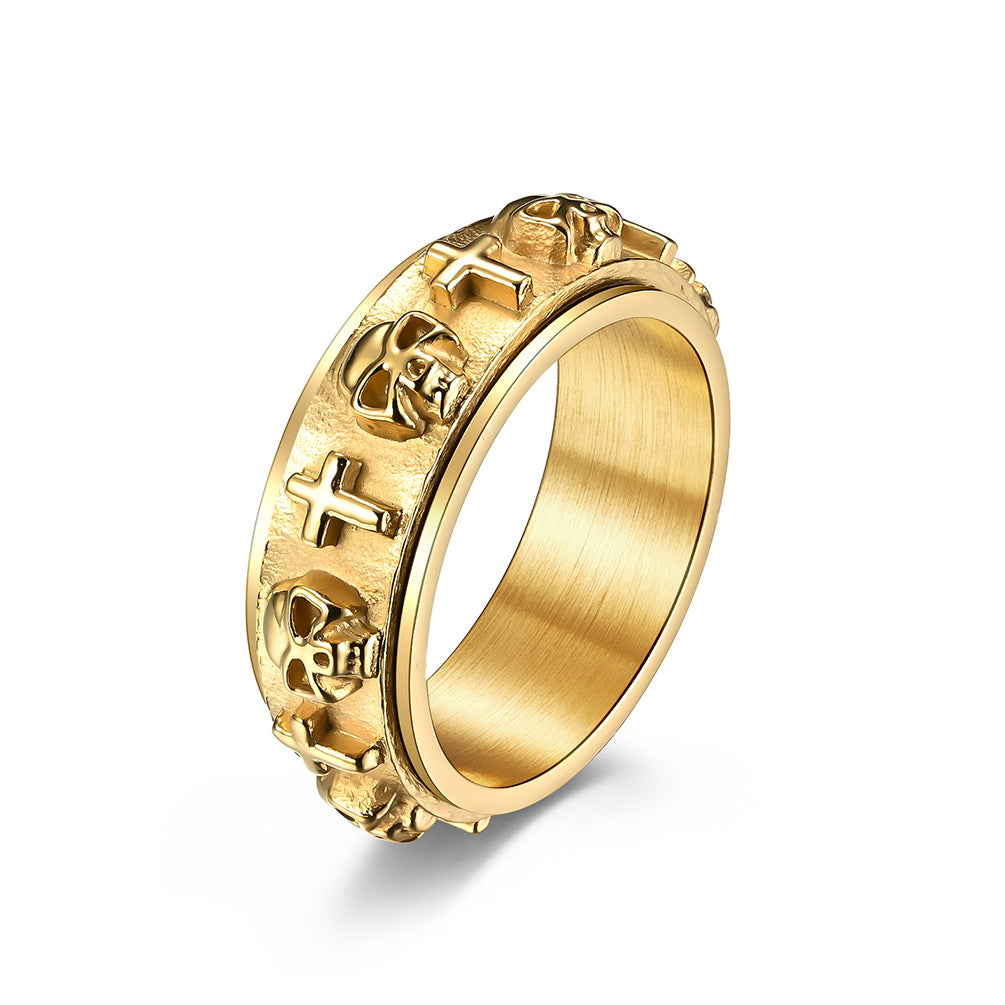 Skull Cross, Ring Rotatable