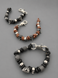 Pulsera de Cuero Y Calaveras