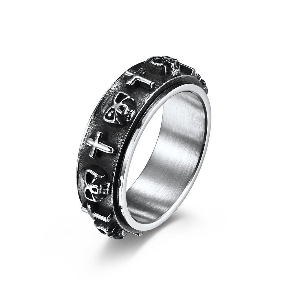 Skull Cross, Ring Rotatable