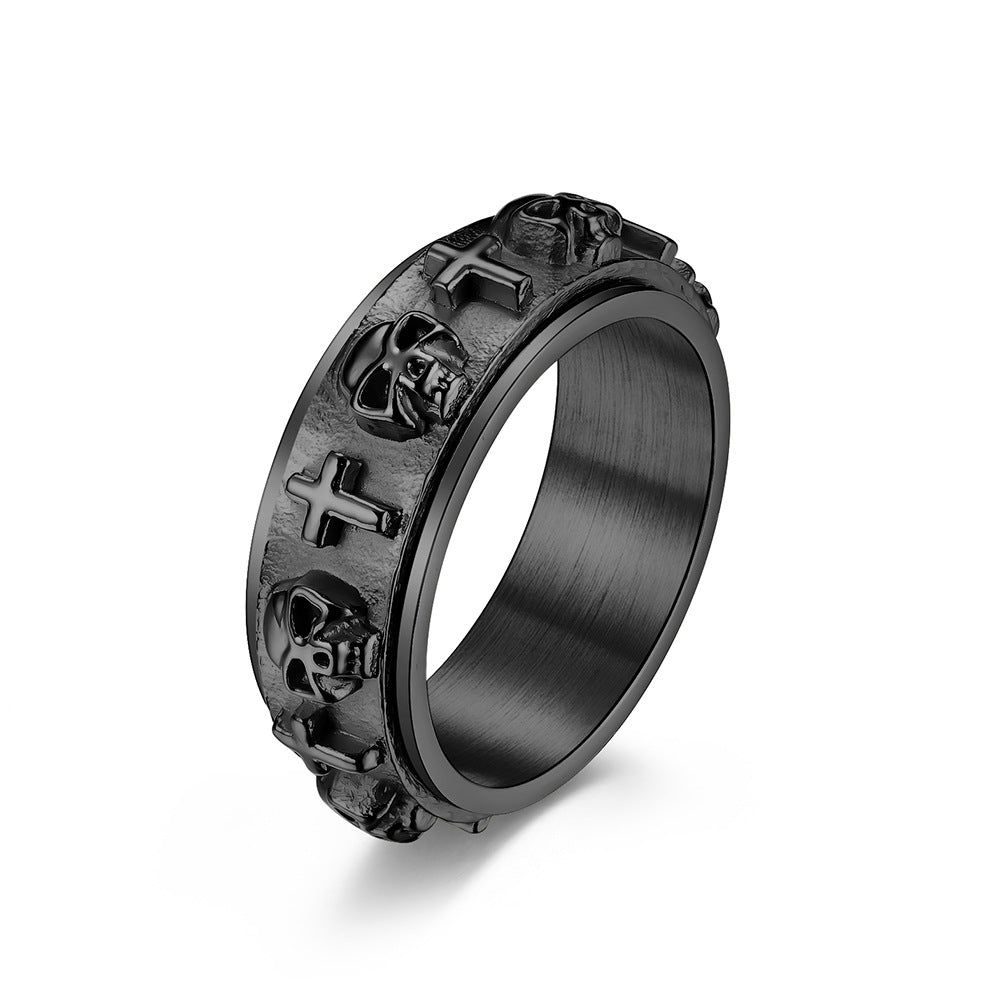 Skull Cross, Ring Rotatable